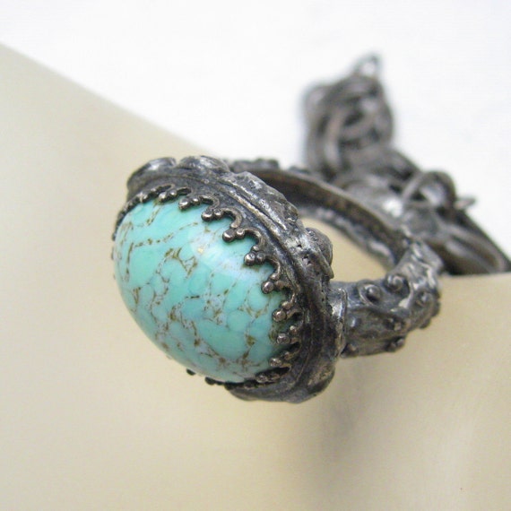 Vintage Fob Bracelet Monet Jewelers Ring Charm Bo… - image 1