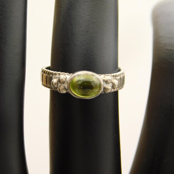 Sterling Peridot Ring, Stacking Ring - image 4