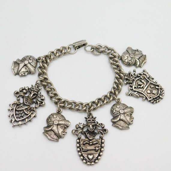 Vintage Charm Bracelet, Heraldic Charm Bracelet, … - image 6