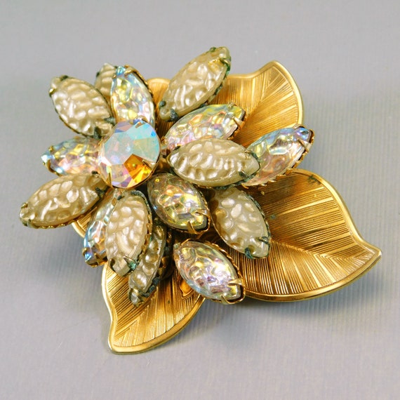 Vintage Flower Brooch, Celebrity Jewelry, Large F… - image 6