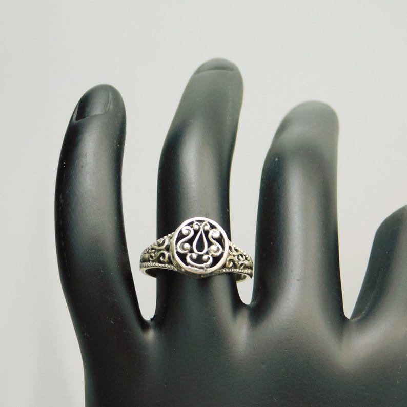 Pu&ograve; includere: Un anello color argento caratterizzato da un elemento centrale ovale con un intricato design in filigrana traforata. La fascia presenta inoltre un motivo a volute dettagliato e testurizzato che si estende lungo i lati dell'anello, creando un aspetto coeso.
