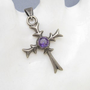 Sterling Cross Pendant Amethyst Jewelry
