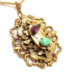 Rhinestone Pendant Necklace Vines Vintage Jewelry