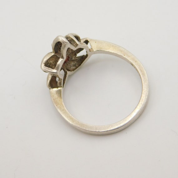 Vintage Sterling Red Stone Diamonique Sterling Le… - image 4