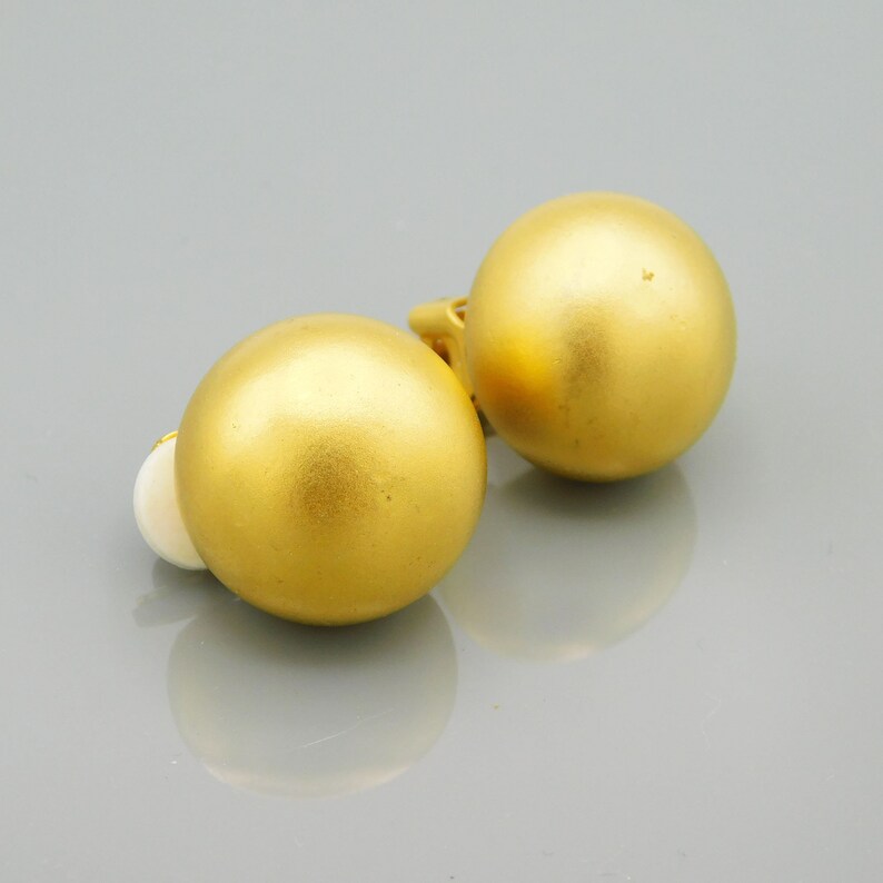 Brushed Gold Earrings Ball Button Earrings Ellen Designs Etsy