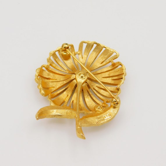 Vintage Monet Flower Brooch, Flower on Stem, Vint… - image 5