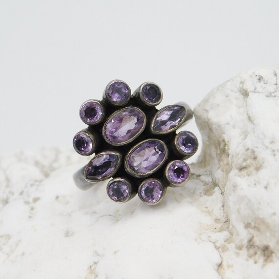 Vintage Amethyst Rings, Sterling Amethyst Ring, V… - image 7