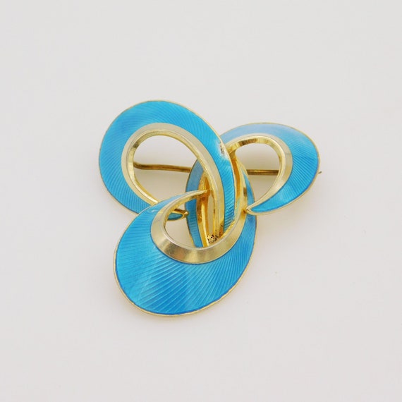 Vintage Sterling Hans Myhre Guilloche Enamel Brooch