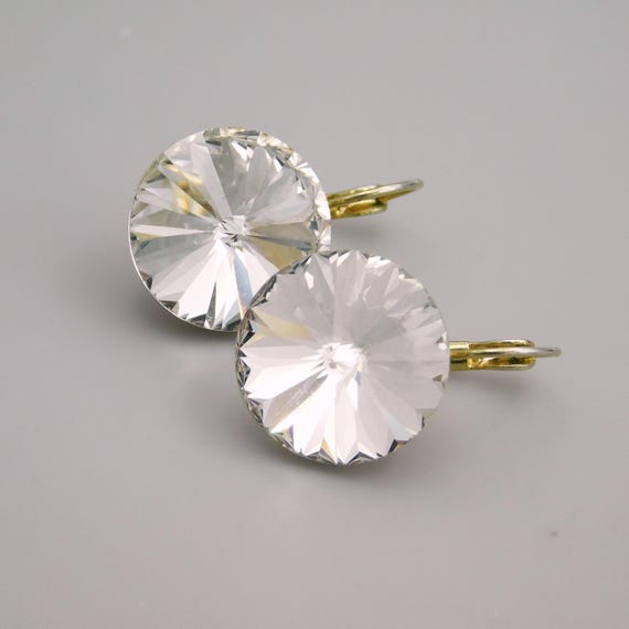 Vintage Crystal Earring, Big Stone Unique