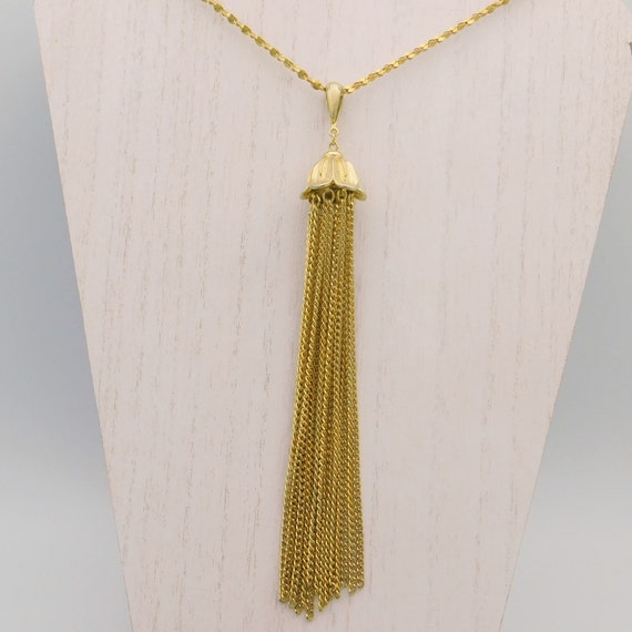 Long Tassel Necklace, Loss Tassel Pendant, Vintage