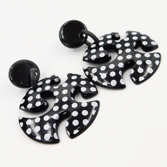 Vintage Pop Art Earrings Mod Polka Dot Earrings Midcentury Etsy