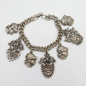 Vintage Charm Bracelet, Heraldic Charm Bracelet, Heraldic Jewelry, Vintage Jewelry, Vintage Bracelet