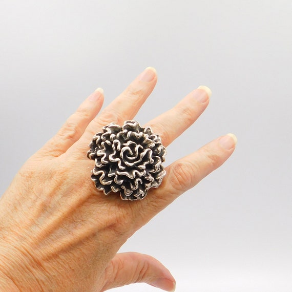 Huge Sterling Mum Ring, Statement Ring, Precious … - image 4