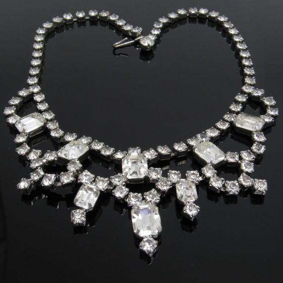 Rhinestone Bib Choker, Rhinestone Bridal Necklace,