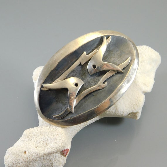 Sterling Modernist Brooch, Vintage Taxco Jewelry,… - image 8