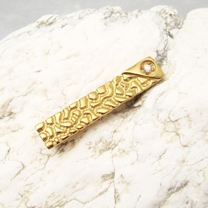 Vintage Nugget Tie Clip, Rhinestone Tie Clip