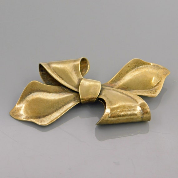 Vintage Napier Sterling Bow Brooch, Napier Fortie… - image 1