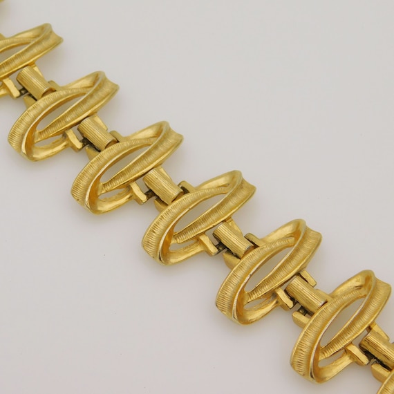 Vintage Gold Tone Oval Link Bracelet: Wide Textured Design - Etsy 日本
