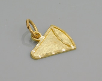 Small 10K Gold Megaphone Charm, Cheerleader Gift, Vintage 10K Gold Pendant