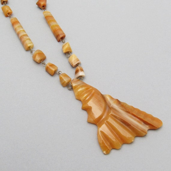 Mexican Agate Necklace, Vintage Souvenir Jewelry,… - image 1