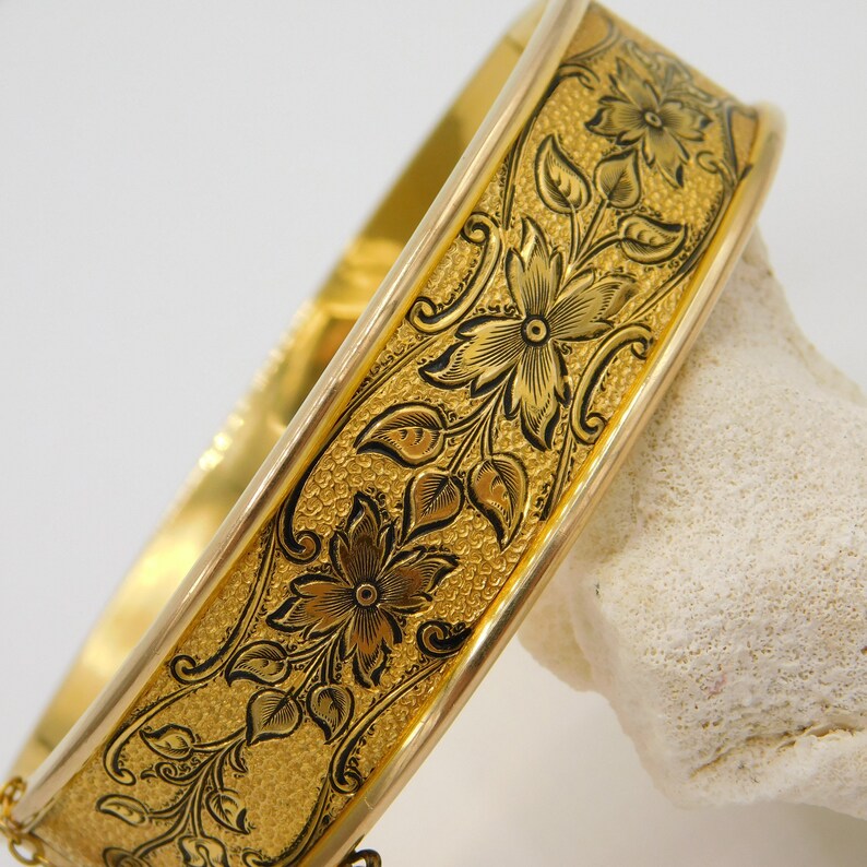 Vintage Gold Filled Bangle Hinged Bangle Bracelet Antique Etsy