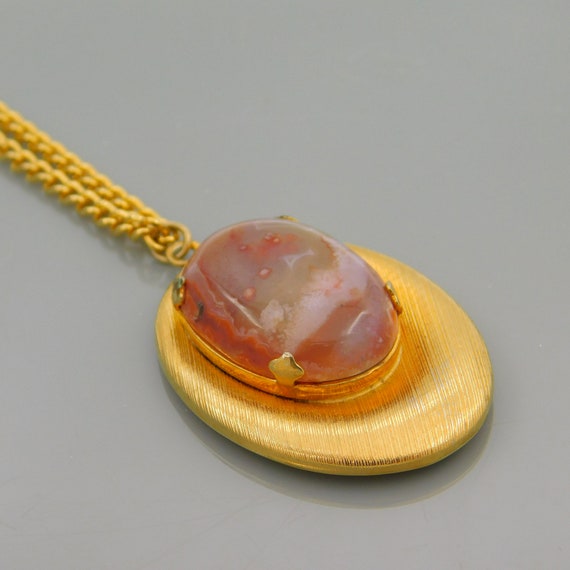 Vintage Agate Pendant, Vintage Necklace, Unique V… - image 10