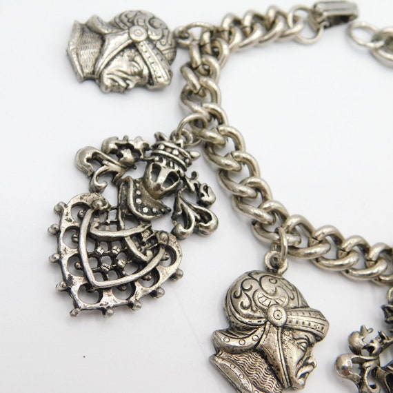 Vintage Charm Bracelet, Heraldic Charm Bracelet, … - image 3