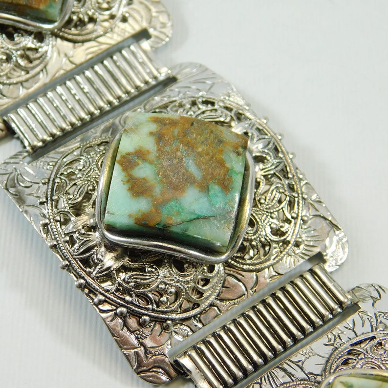 Wide Panel Bracelet Aluminum Panel Bracelet Vintage Jewelry