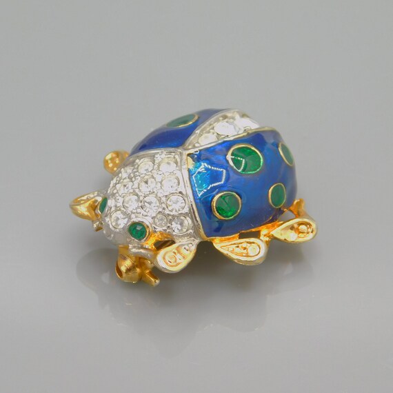 bug ladybug blue enamel Gem