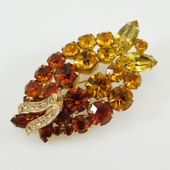 Rhinestone Brooch Vintage Jewelry Unique Brooch - image 7