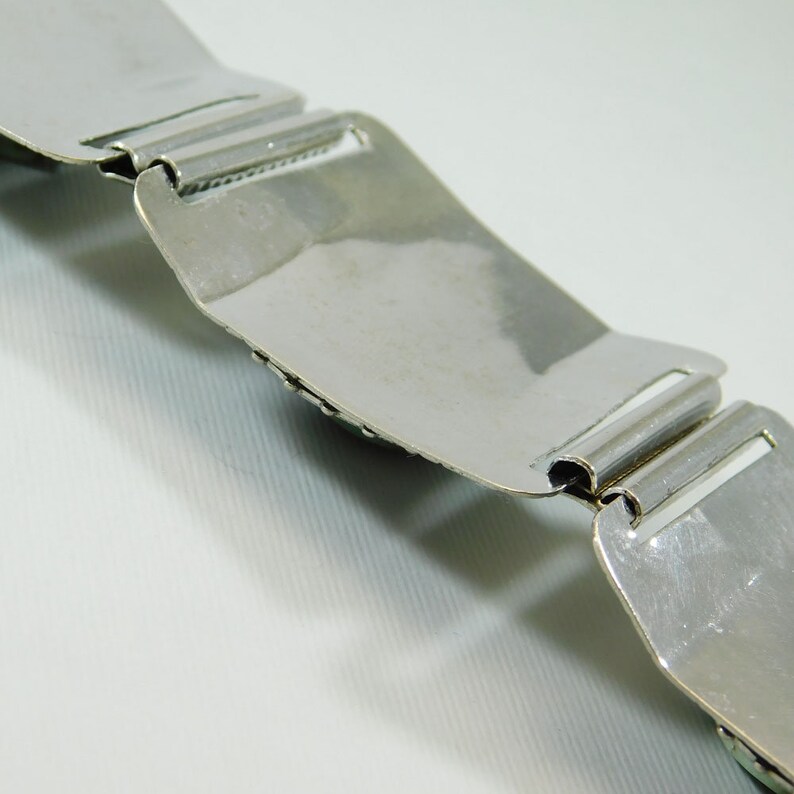 Wide Panel Bracelet Aluminum Panel Bracelet Vintage Jewelry