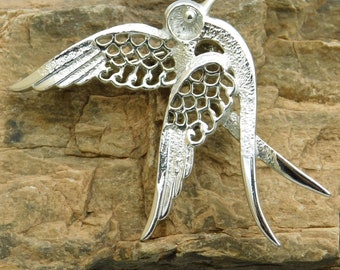 Vintage Bird Brooch, Coventry Jewelry, Bird in Flight