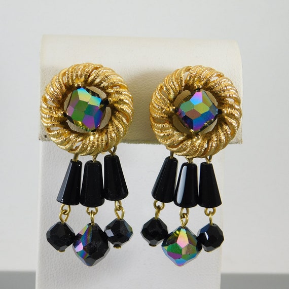 Trifari Egyptian Earrings, Egyptian Bead Earrings,