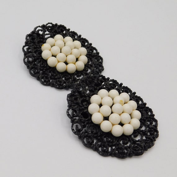 Big Shoe Clips, Black and White Accessories, Vint… - image 7