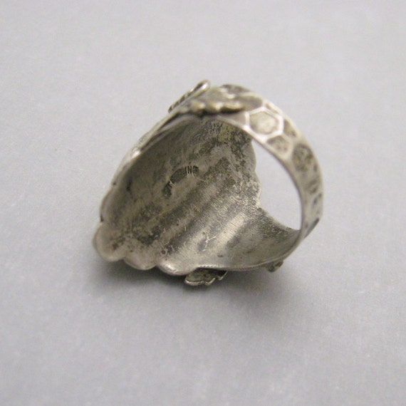 Antique Arts and Crafts Sterling Ring, Unique Ste… - image 5