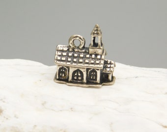 Vintage Beau Sterling Charm, Sterling Church Charm, Vintage Charms