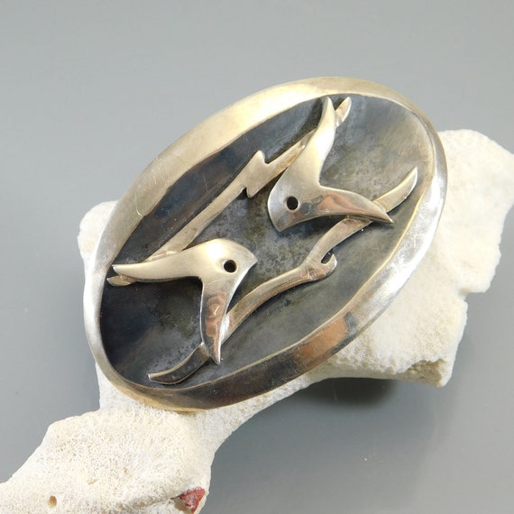 Sterling Modernist Brooch, Vintage Taxco Jewelry,… - image 7