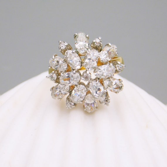 Vintage Rhinestone Ring, Costume Jewelry - image 1