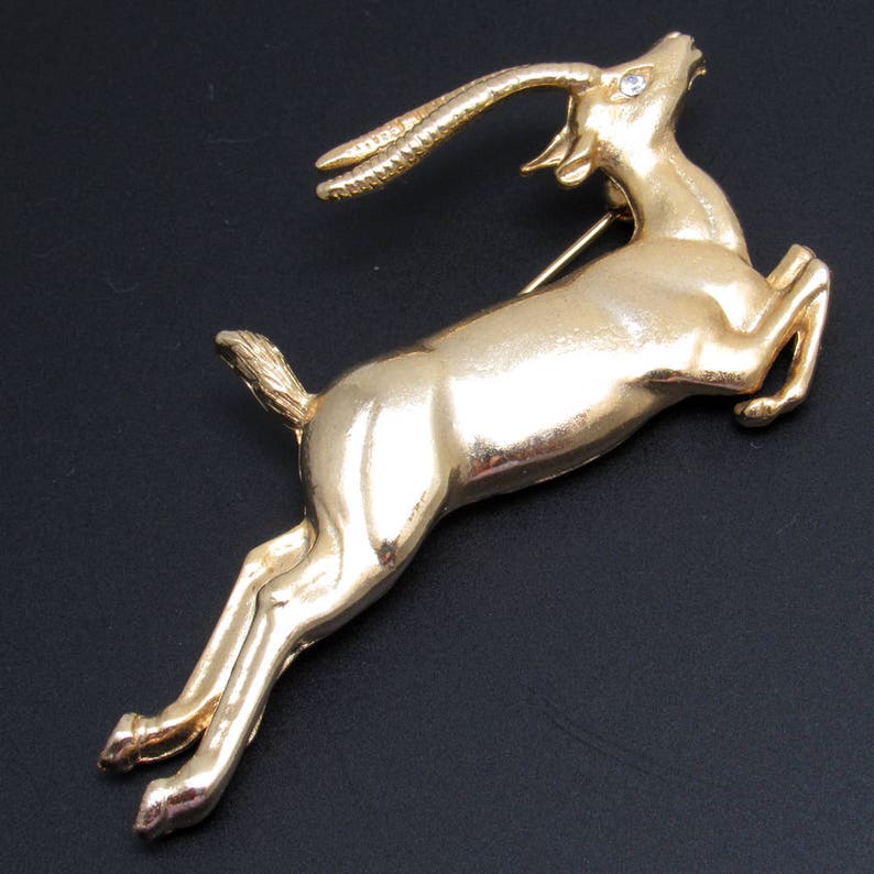 Large Gazelle Brooch Vintage Jewelry