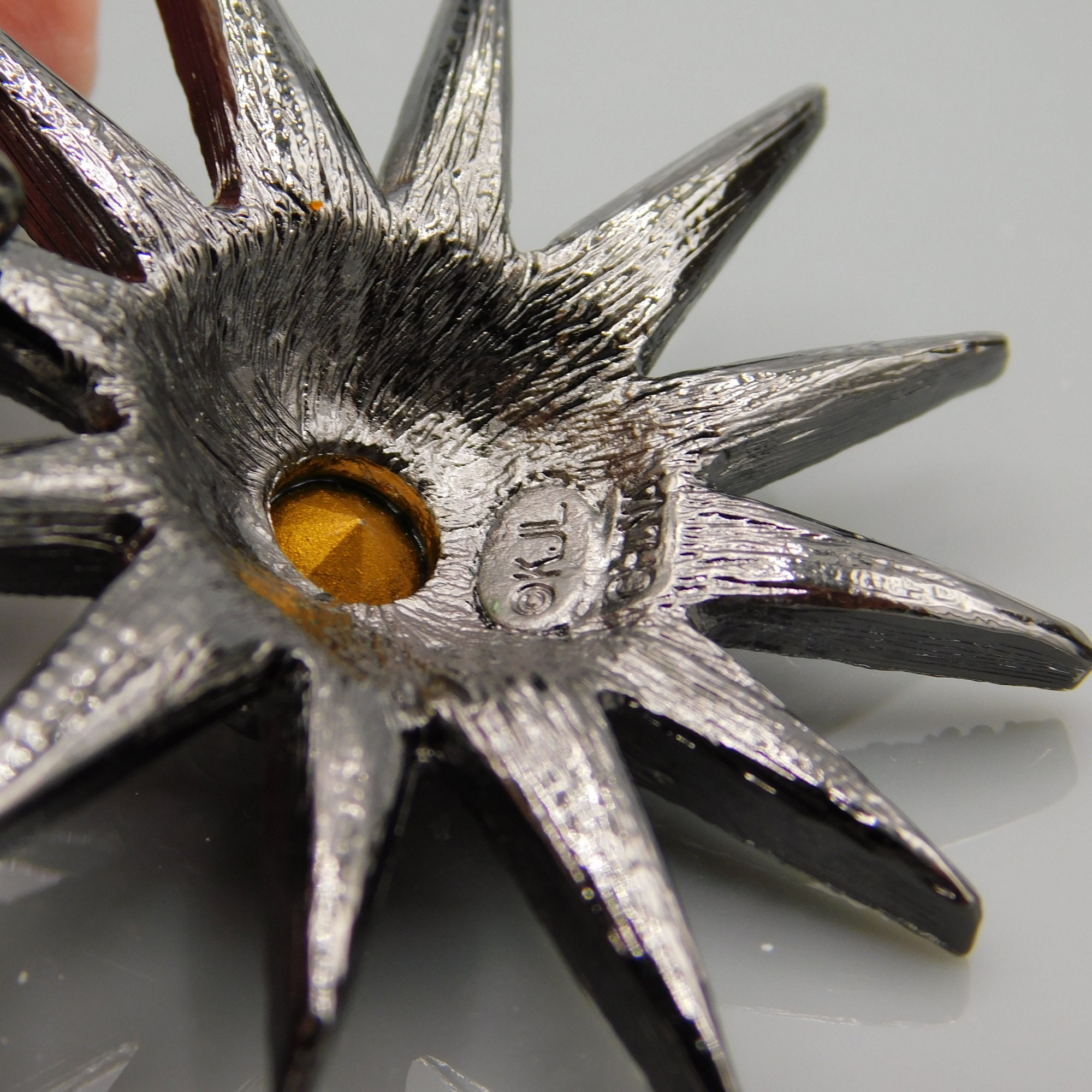 Vintage Kenneth J Lane Gunmetal Rhinestone Star Necklace - Etsy