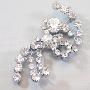 Big Mid Century Rhinestone Brooch