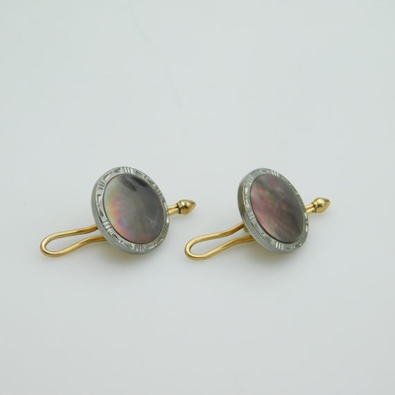 Vintage Krementz Shell Button Studs: Circa 1940s - image 2