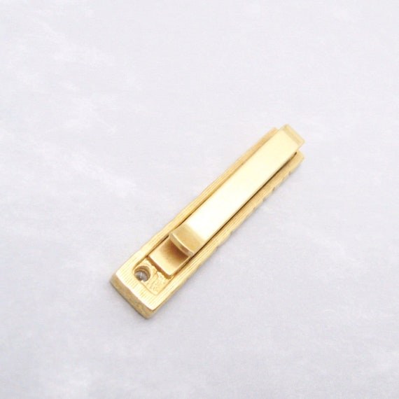 Vintage Nugget Tie Clip, Rhinestone Tie Clip - image 3