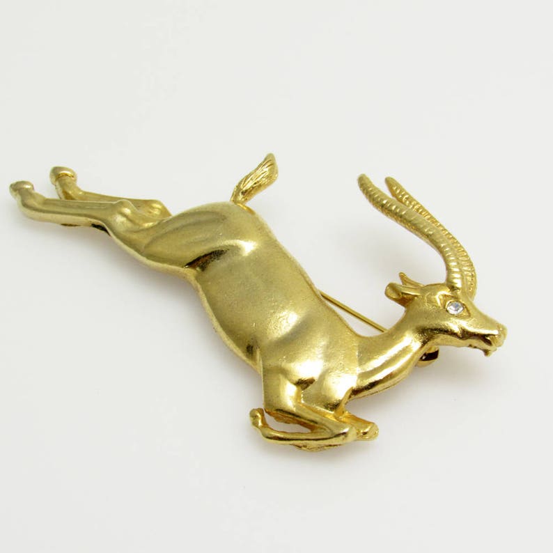Large Gazelle Brooch Vintage Jewelry