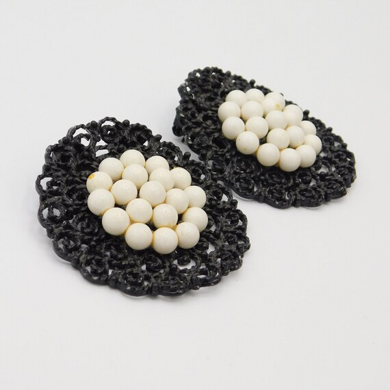 Big Shoe Clips, Black and White Accessories, Vint… - image 4