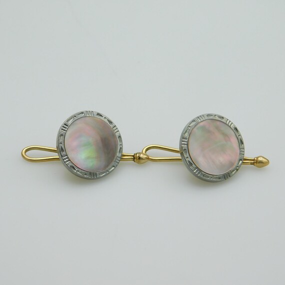 Vintage Krementz Shell Button Studs: Circa 1940s - image 6