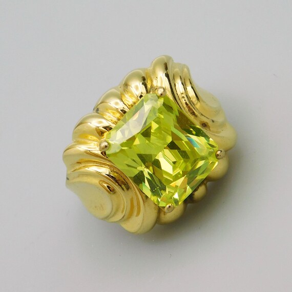 Sterling Gold Plated Ring, Translucent Faceted St… - image 9