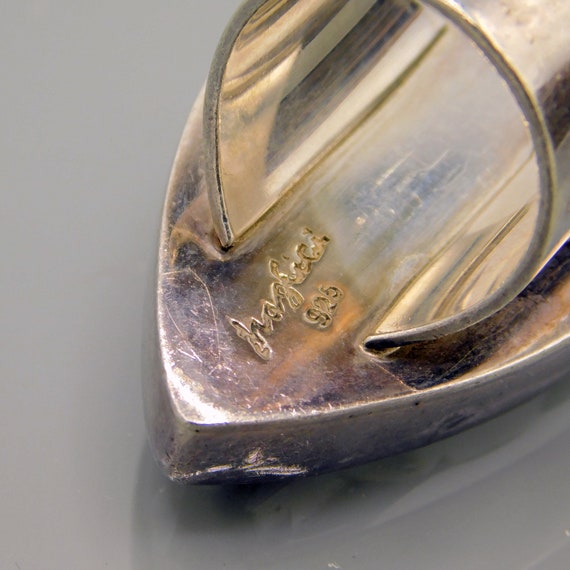 Big Sterling Floral Statement Ring - image 5