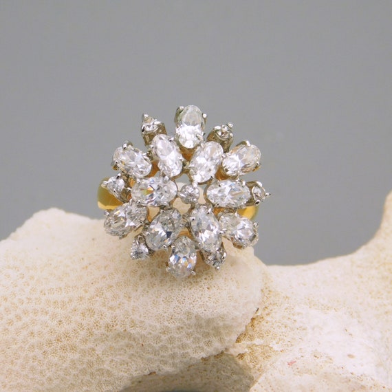 Vintage Rhinestone Ring, Costume Jewelry - image 3