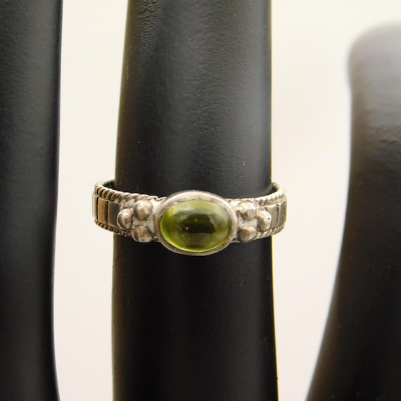 Sterling Peridot Ring, Stacking Ring - image 2